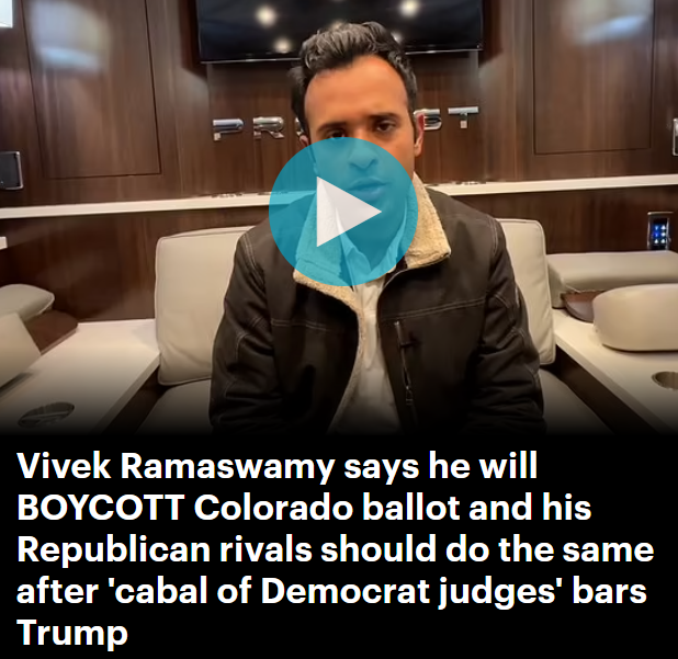 正在与川普竞选共和党提名的维韦克·拉马斯瓦米（Vivek Ramaswamy）在给《华盛顿邮报》的一份声明 ...